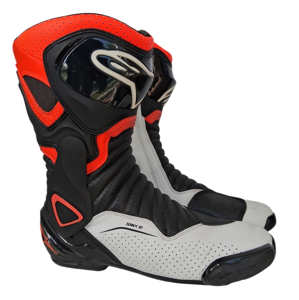 Alpinestars SMX 6 v2 Vented Motocycle Boots Mens Size 13.5 Black, Red, White